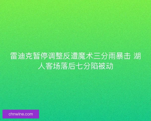 雷迪克暂停调整反遭魔术三分雨暴击 湖人客场落后七分陷被动