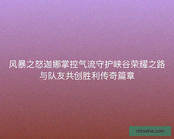 风暴之怒迦娜掌控气流守护峡谷荣耀之路与队友共创胜利传奇篇章