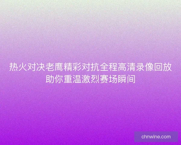 热火对决老鹰精彩对抗全程高清录像回放助你重温激烈赛场瞬间