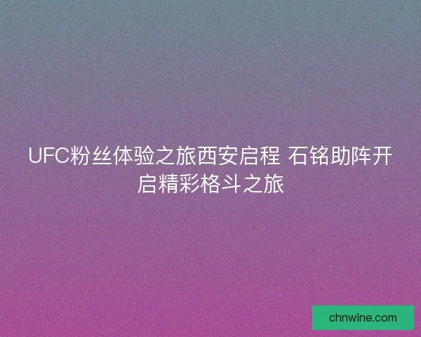 UFC粉丝体验之旅西安启程 石铭助阵开启精彩格斗之旅